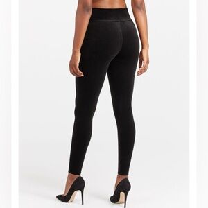 SPANX Velvet Leggings Medium Black 2070 Slimming Classic Bottoms Grunge Stretch